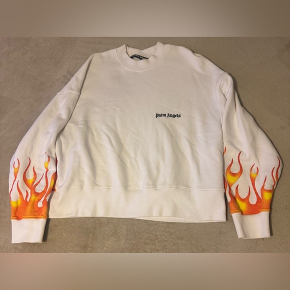 Palm Angels Fire Starter Crew Neck Pull Over Sweatshirt Men Size Medium Y2K Rare - Picture 2 of 6